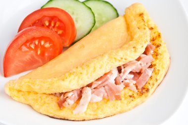 Omelette with ham clipart