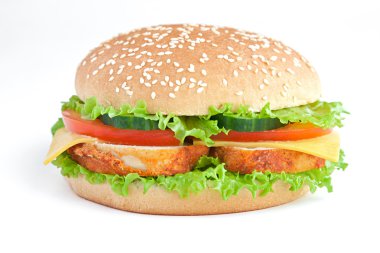 Burger with chiken clipart