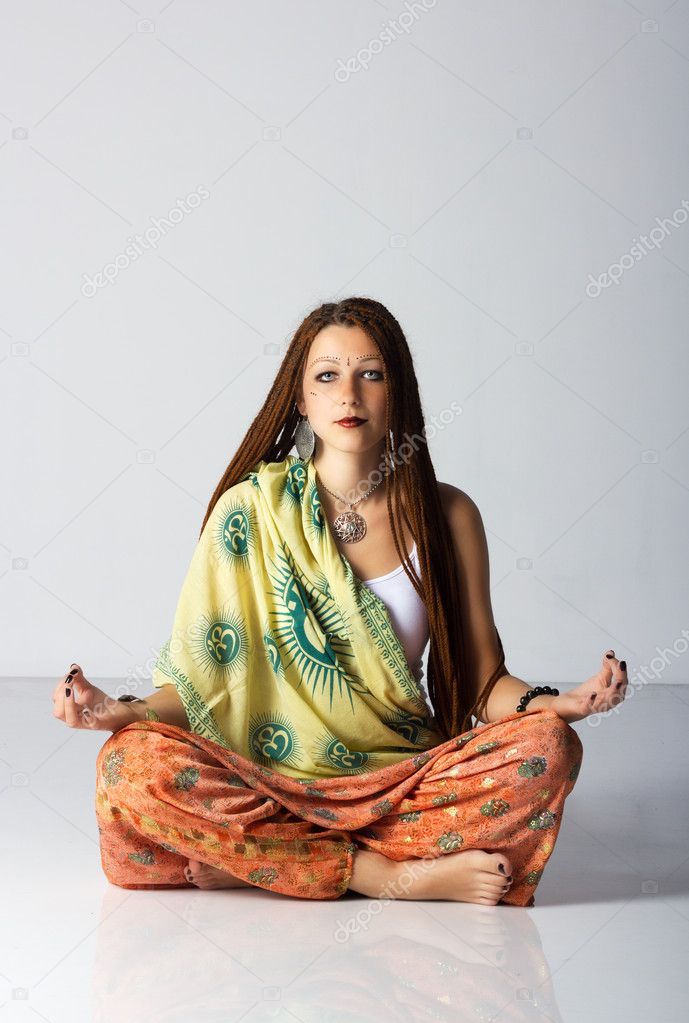 Image of Young Traditional Indian Woman Wearing a Elegant Saree And Posing  on an Isolated White Background-BH421590-Picxy