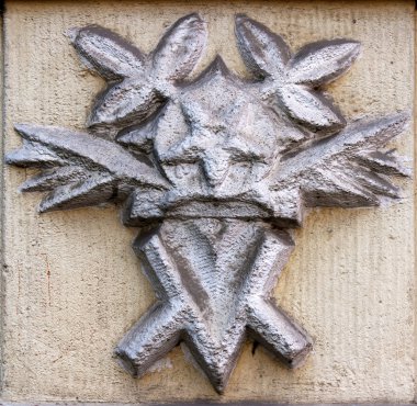 Vintage bas-relief with star