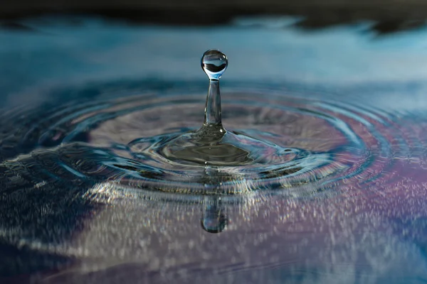 stock image Drop of pure fresh water falls in water