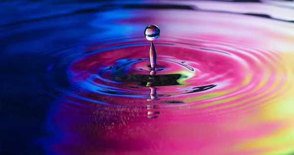 stock image Drop of pure fresh water falls in water