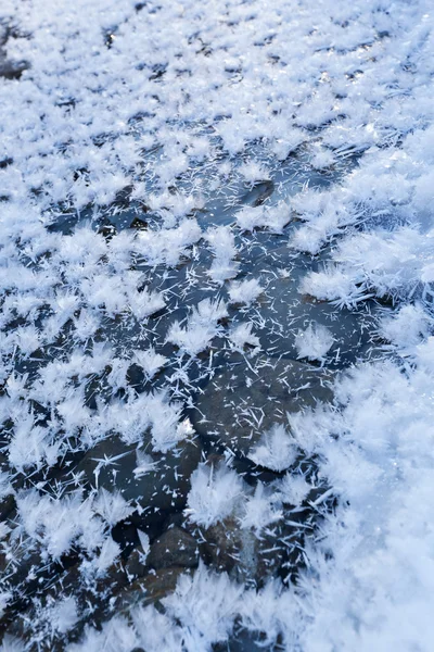 Flocos de neve gelados — Fotografia de Stock