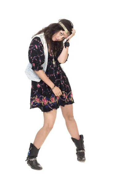 Afbeelding van een meisje van jonge hippie — Stockfoto
