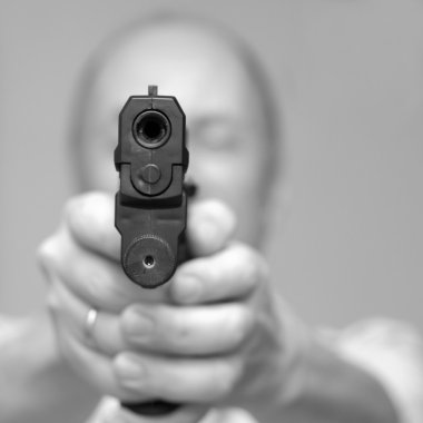 Man with a gun clipart