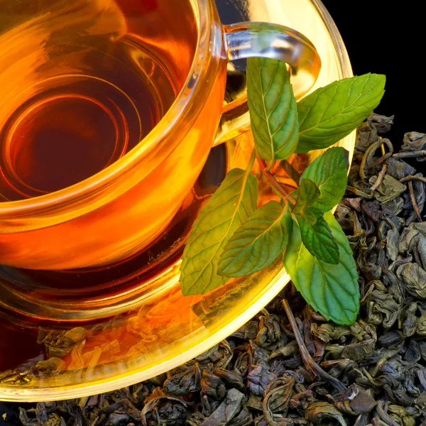 Chá e hortelã — Fotografia de Stock