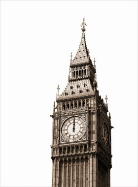 Big Ben, London, isolated. clipart