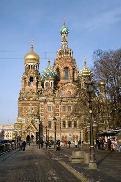 Katedra uzdrowiska na-krovi. St.Petersburg, Federacja Rosyjska. — Zdjęcie stockowe