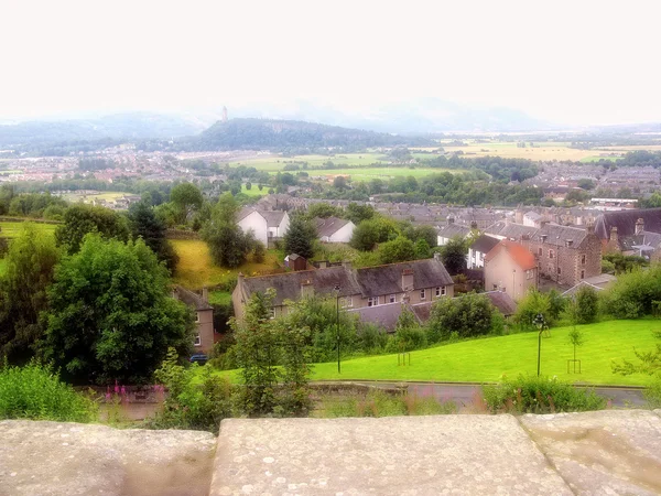 Panorama di Stirling (Scozia) dal famoso Castello di Stirling — Foto Stock