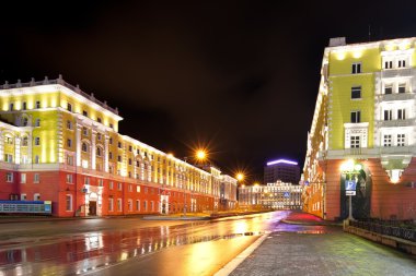 Norilsk colorful cityscape clipart