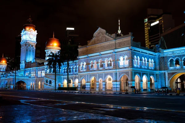 Sultan abdul samad budynku w nocy — Zdjęcie stockowe