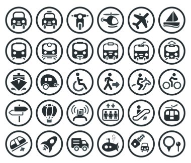 Transportation vector icons set clipart