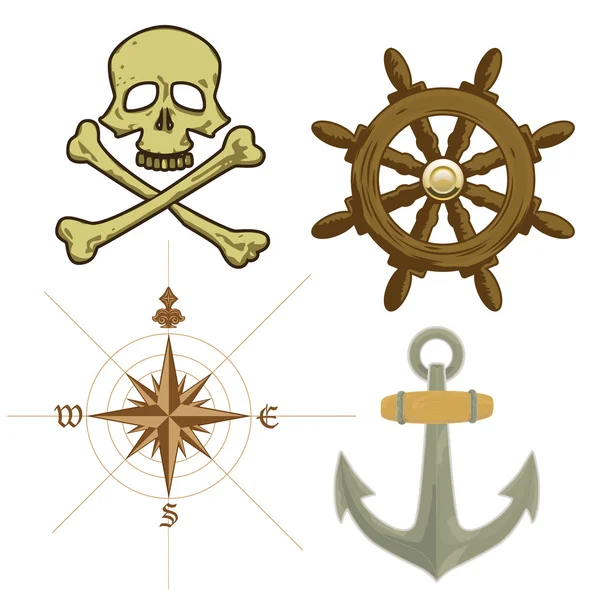 Pirat ikoner — Stock vektor