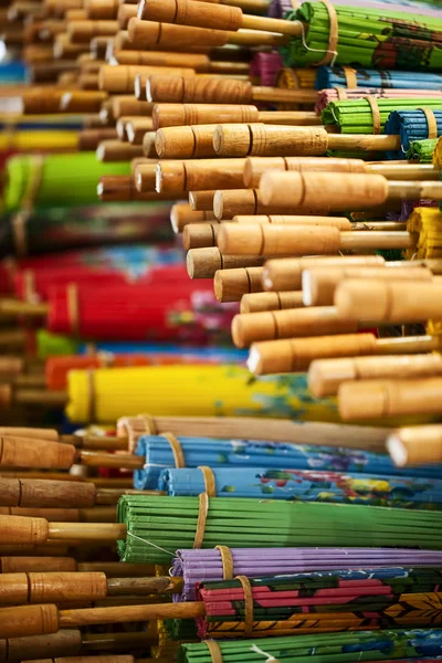 Wooden umbrellas — Stock Photo, Image