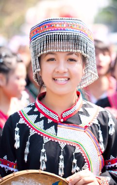 CHIANG MAI, THAILAND - FEBRUARY 4: Traditionally dressed Mhong h clipart