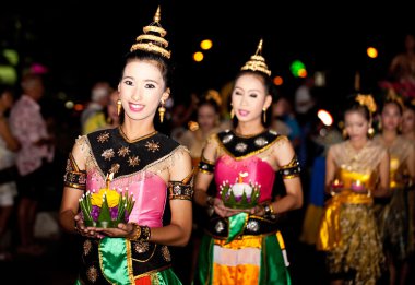 Loy Krathong festival clipart