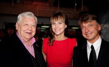 Russian Actor Oleg Tabakov and Anton Tabakov With wife clipart