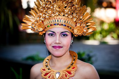 Barong dansçı portre. Bali, Endonezya