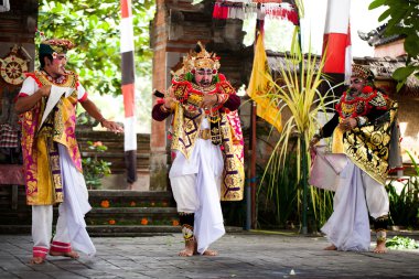 Barong perfomance actors Bali Indonesia clipart