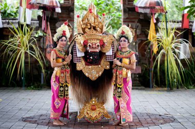 Barong dancers Bali Indonesia clipart