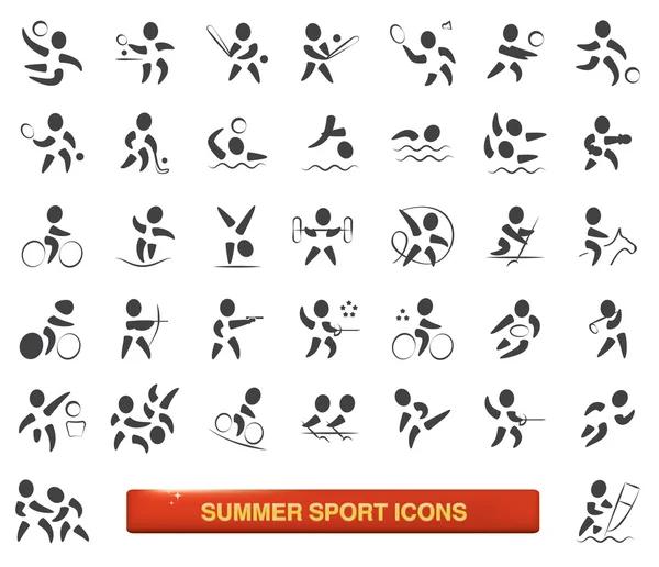 Icônes de sport d'été — Image vectorielle