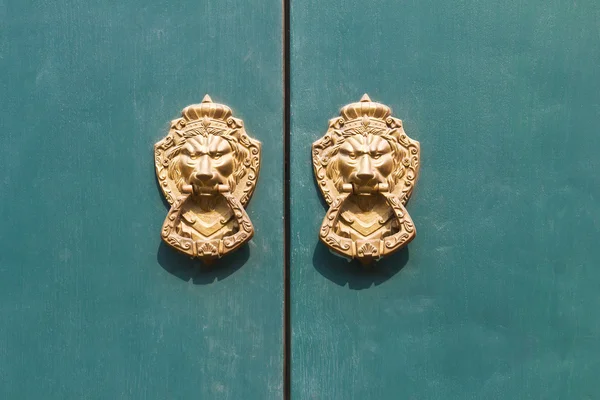Cabeça de leão batedor de porta — Fotografia de Stock