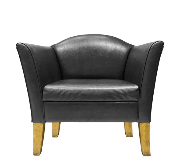 Черное кожаное кресло — стоковое фото