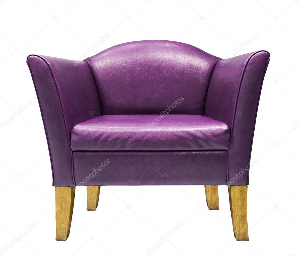 Expensive purple leather armchair