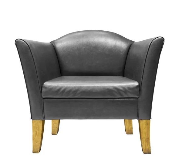 Sillón de cuero negro — Foto de Stock