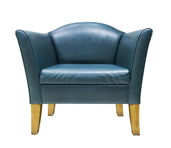 Синее кожаное кресло — стоковое фото