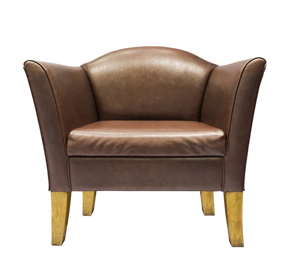 Brown leather armchair — Stock Photo, Image