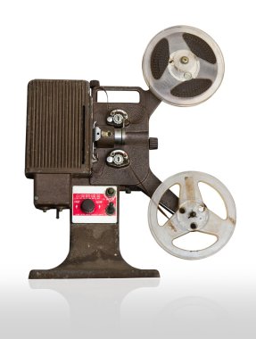 Analogue movie projector with reels clipart