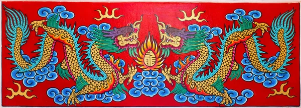 Art Chinese style painting two dragon — Stock Photo, Image