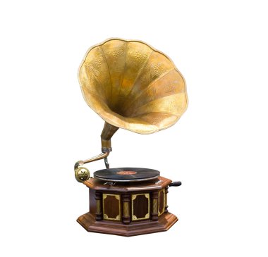 Retro old gramophone clipart