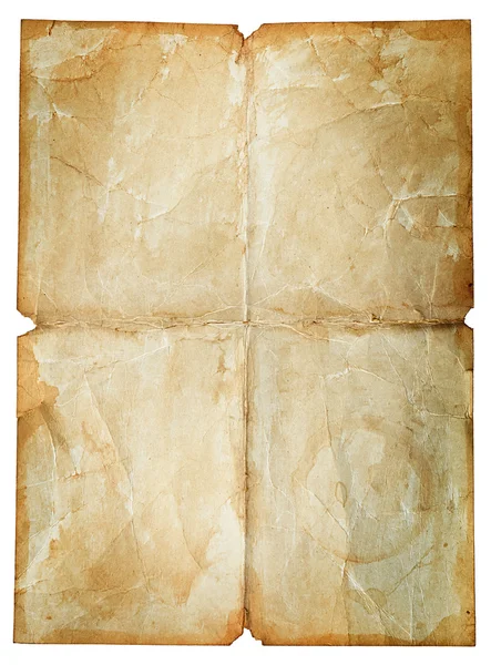 Textura de papel vintage antigo isolado em branco — Fotografia de Stock