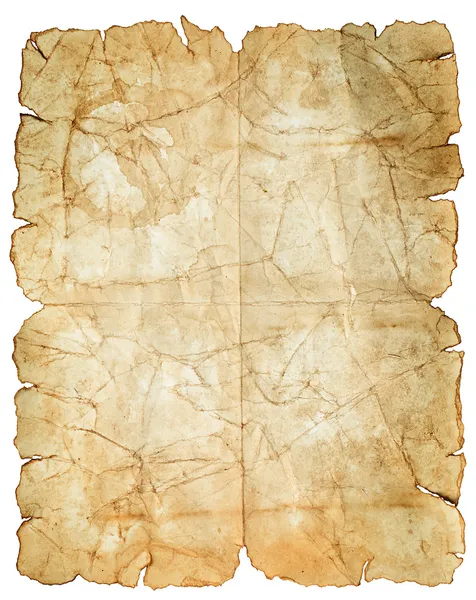 Oude vintage papier textuur geïsoleerd op wit — Stockfoto