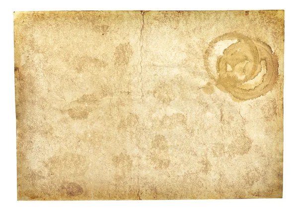 Eski vintage kağıt dokusu üzerinde beyaz izole — Stok fotoğraf