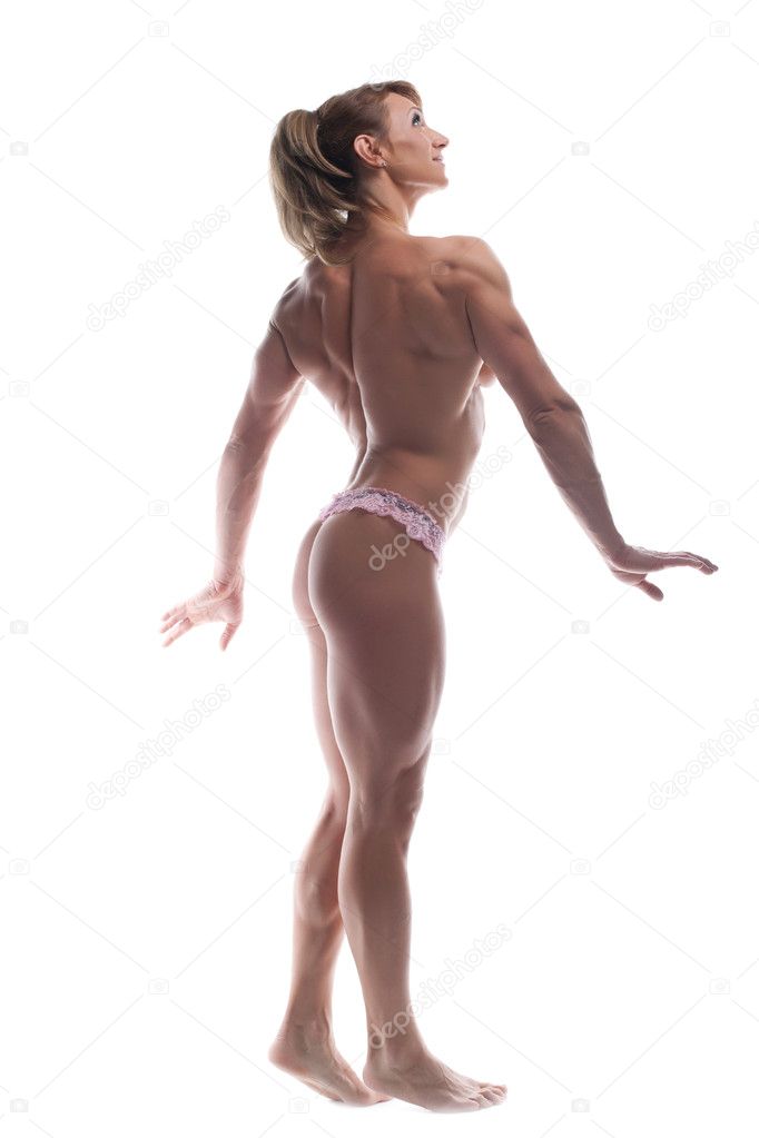 Image of hot female bodybuilder with big boobs Stock Photo
