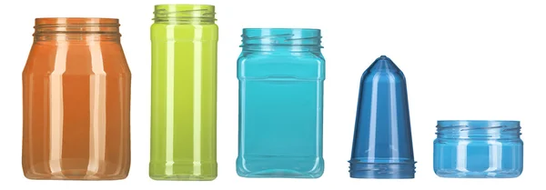 Conjunto de botella de plástico de color aislado — Foto de Stock