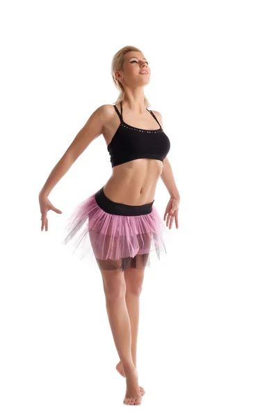 Mujer joven posando en traje de ballet de danza — Foto de Stock