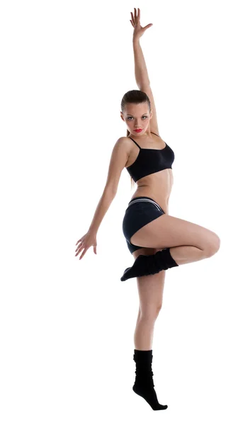 Athletic young woman posing in dance sport costume — Stock Photo, Image