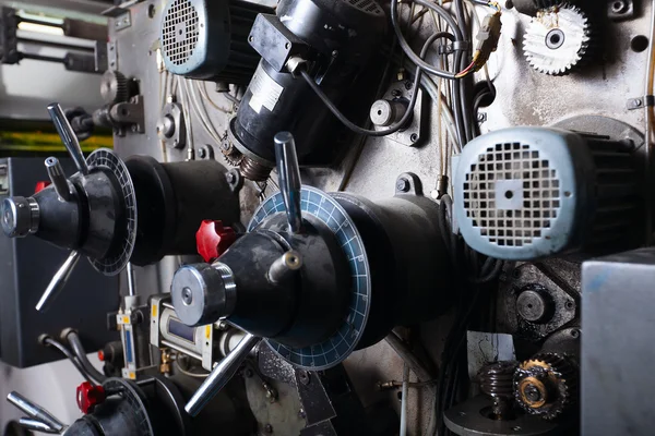 Detalhe complexo da máquina de tipografia — Fotografia de Stock