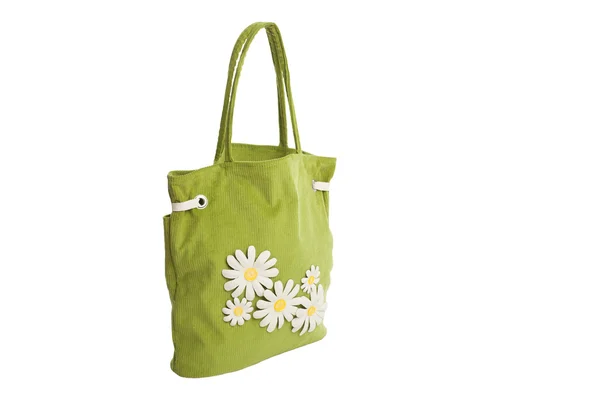 Зелена літня сумка для бакалаврів з ромашкою — стокове фото