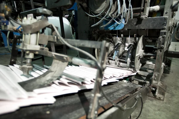 stock image Ready newspaper on production line