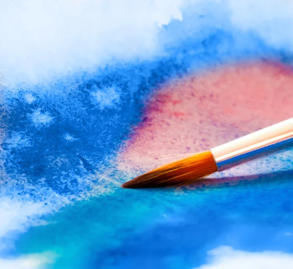 Renkli arka plan ile fırça — Stok fotoğraf