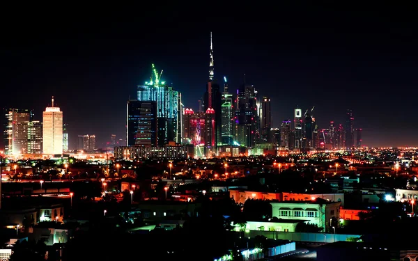 Dubai cena noite centro — Fotografia de Stock