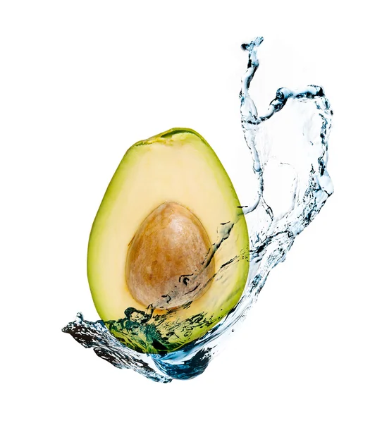 Abacate com respingo de água — Fotografia de Stock