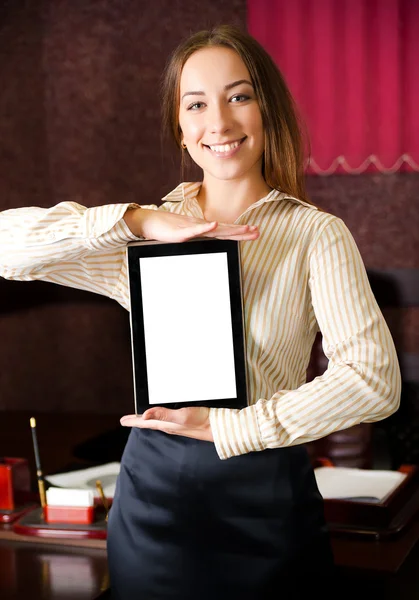 Young woman with the tablet — Stock Photo, Image