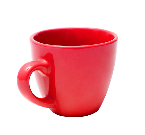Red mug isolated on a white background
