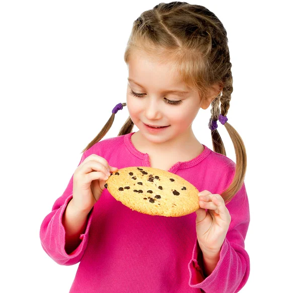 Девушка с печеньем — стоковое фото